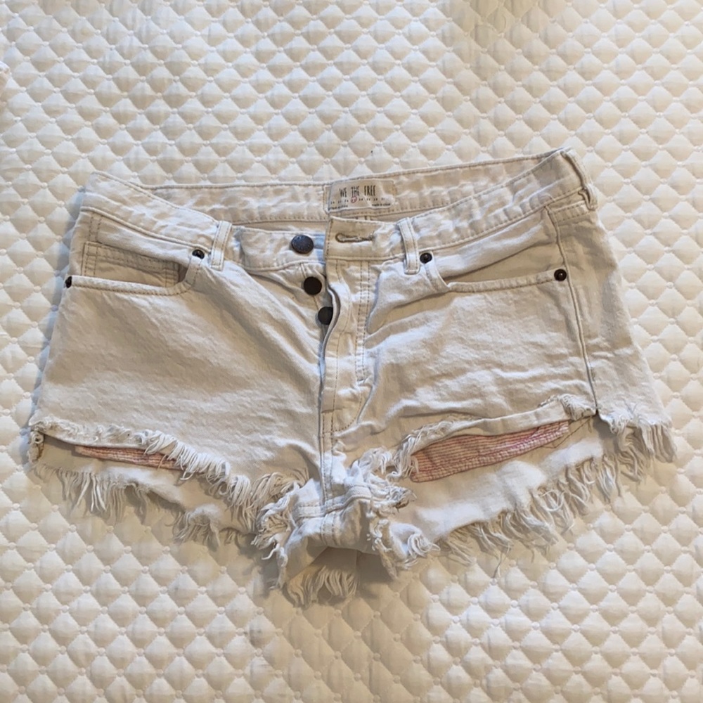 Free people white jean shorts